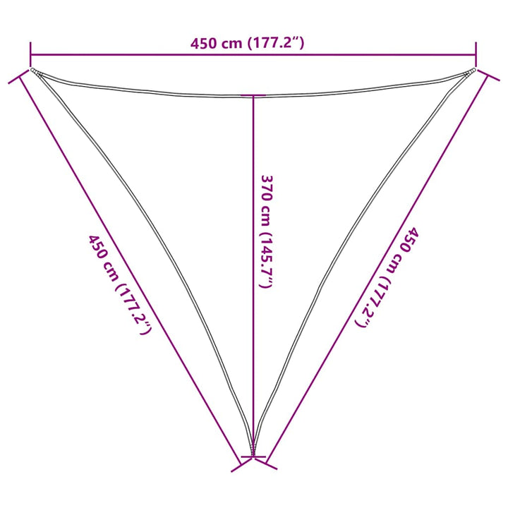 Solsegel 160 G/M² Triangulär 4,5X4,5X4,5 M Hdpe