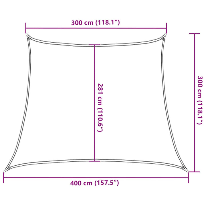 Solsegel 160 G/M² Trapezoid Ljusgrå Hdpe