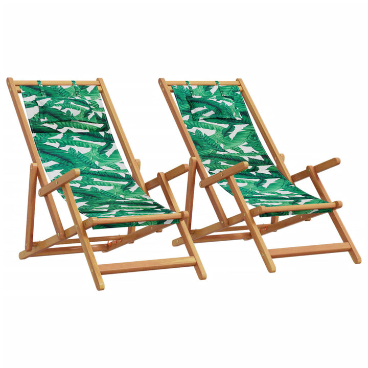 Hopfällbar Strandstol Tyg Och Träram