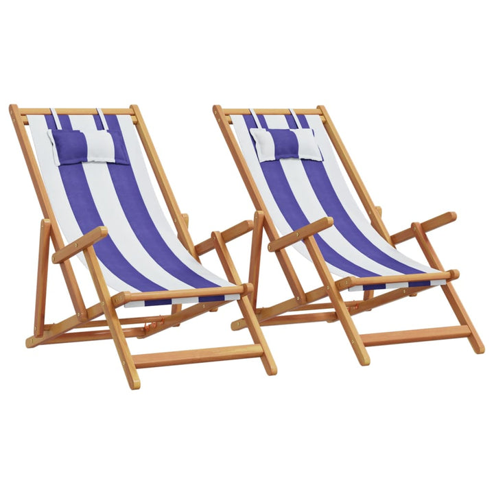 Hopfällbar Strandstol Tyg Och Träram