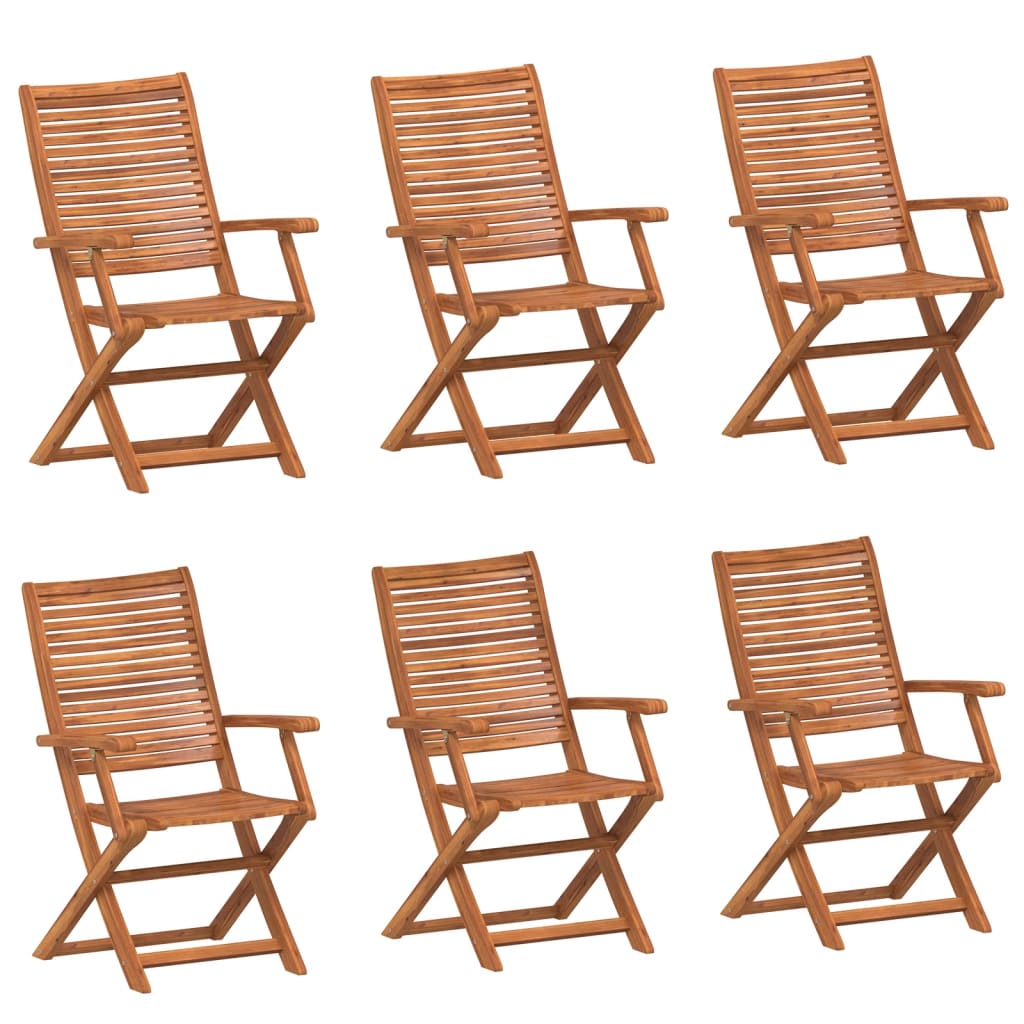 Hopfällbara Stolar 6 St 57X66X95 Cm Massivt Trä Akacia
