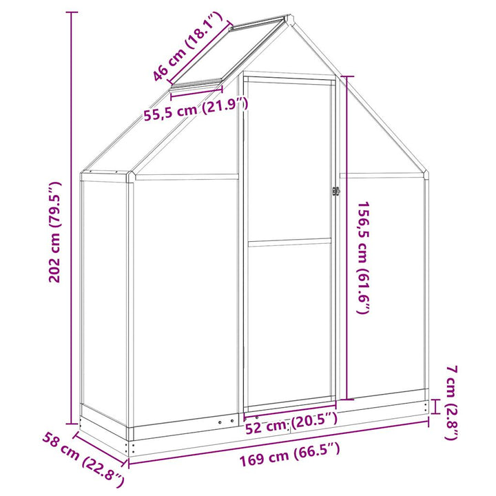 Växthus Med Ram Aluminium