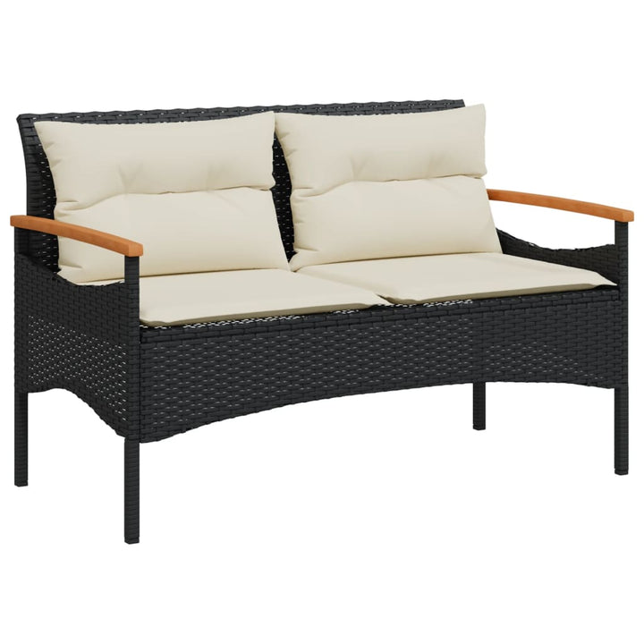 Trädgårdsbänk Med Dynor 116X62,5X74 Cm Konstrotting