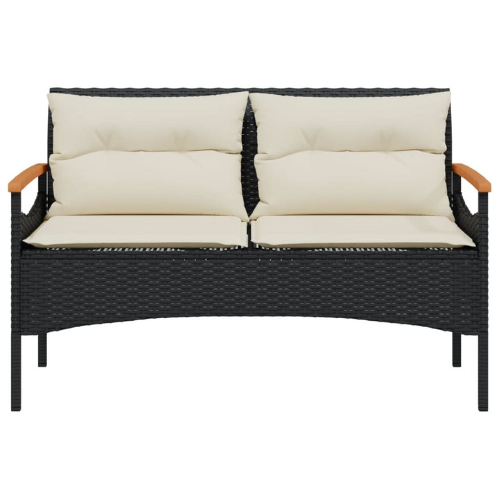 Trädgårdsbänk Med Dynor 116X62,5X74 Cm Konstrotting
