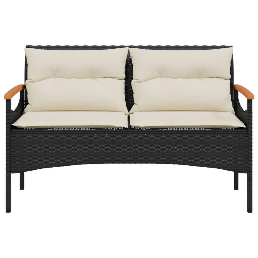 Trädgårdsbänk Med Dynor 116X62,5X74 Cm Konstrotting