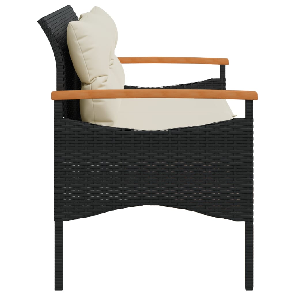 Trädgårdsbänk Med Dynor 116X62,5X74 Cm Konstrotting