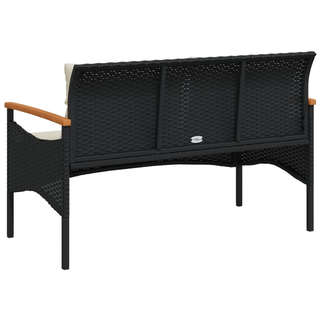 Trädgårdsbänk Med Dynor 116X62,5X74 Cm Konstrotting
