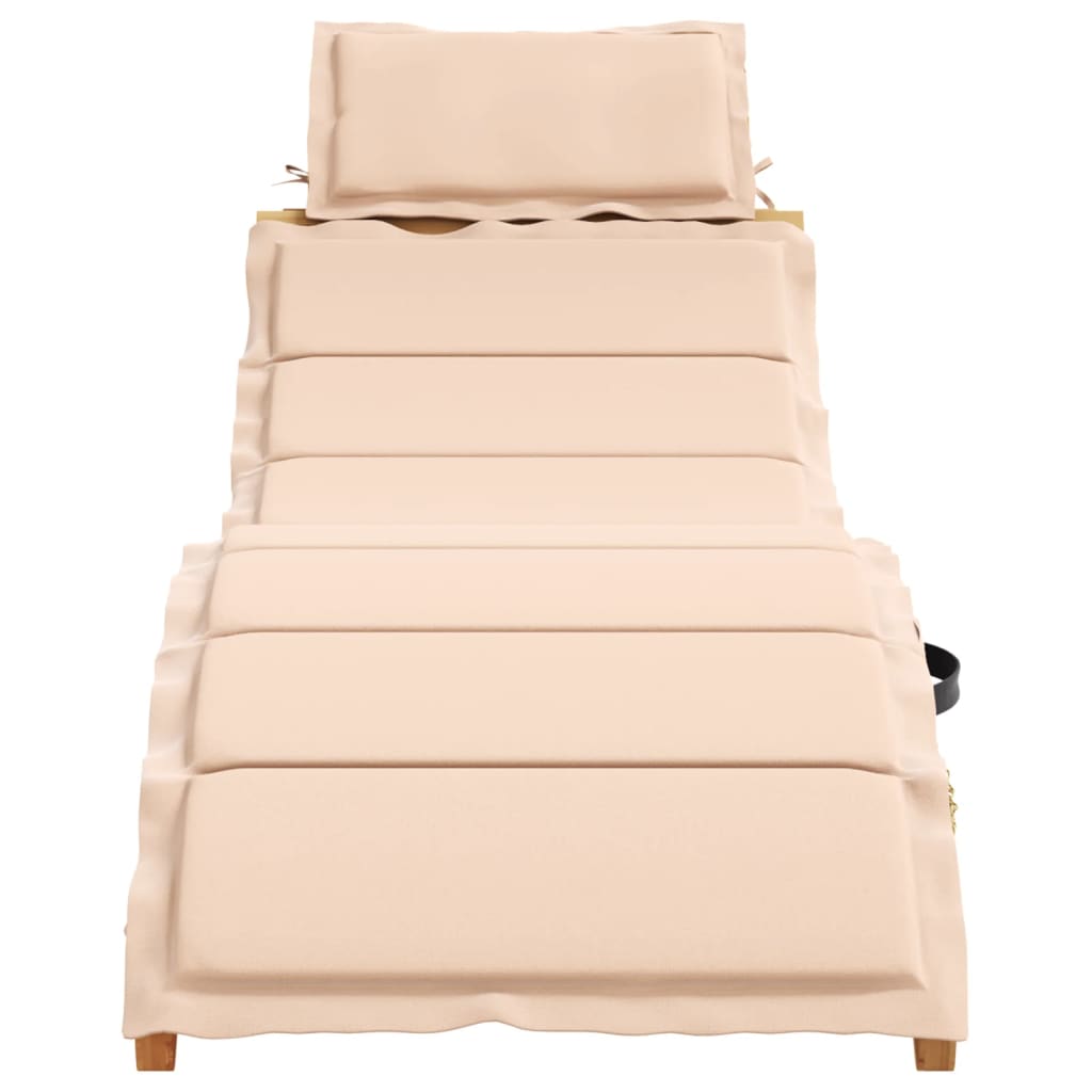 Solsängar Med Dynor 2 St Beige Massivt Akaciaträ
