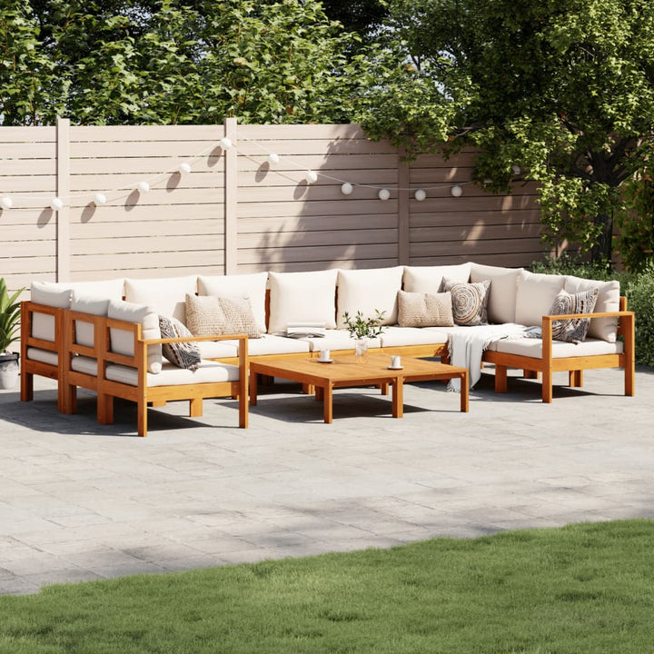 Loungeset Med Dynor 4 Delar Massivt Akaciaträ