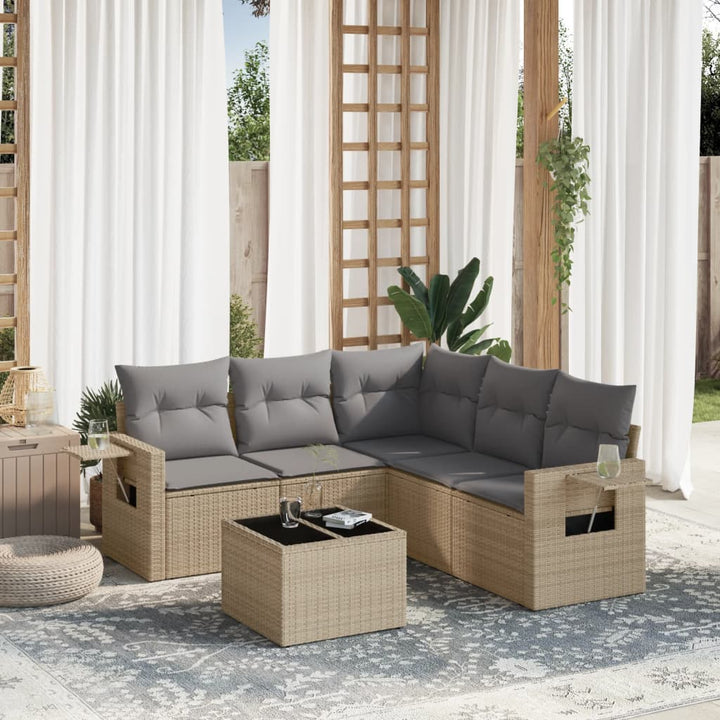 Loungegrupp Med Dynor 6 Delar Konstrotting
