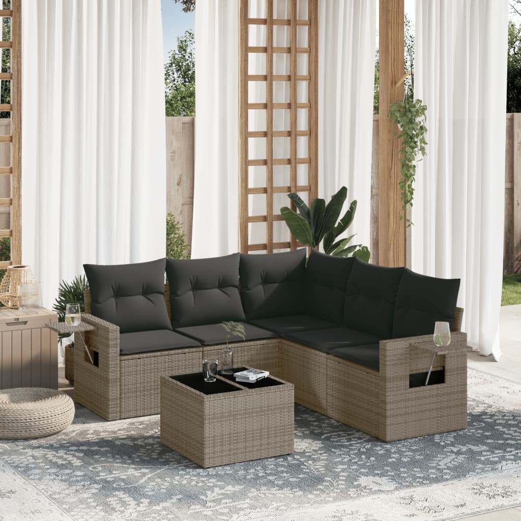 Loungegrupp Med Dynor 6 Delar Konstrotting