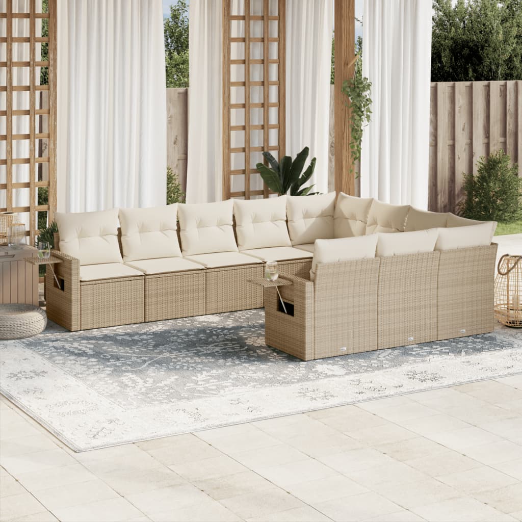 Loungegrupp 10 Delar Med Svarta Dynor Konstrotting