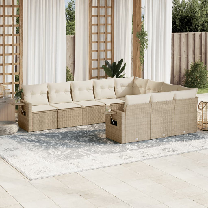 Loungegrupp 10 Delar Med Svarta Dynor Konstrotting