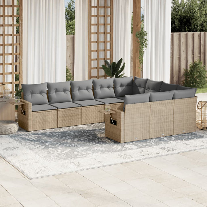 Loungegrupp 10 Delar Med Svarta Dynor Konstrotting