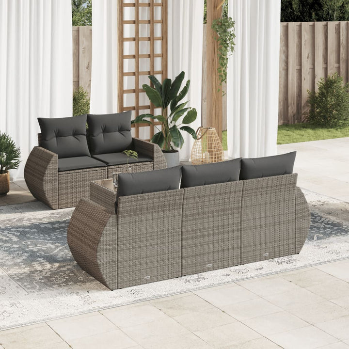 Loungegrupp Med Dynor 6 Delar Konstrotting