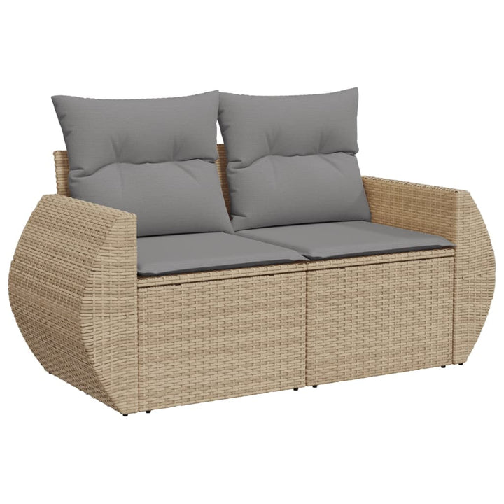 Matgrupp För Trädgården Med Dynor 7 Delar Beige Konstrotting