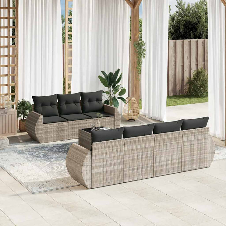 Loungegrupp För Trädgården Med Dynor 8 Delar Konstrotting