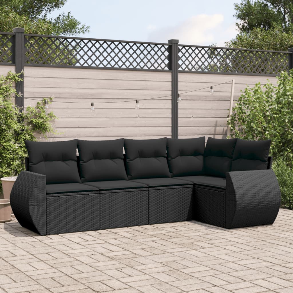 Soffgrupp För Trädgården Med Dynor 5 Delar Beige Konstrotting