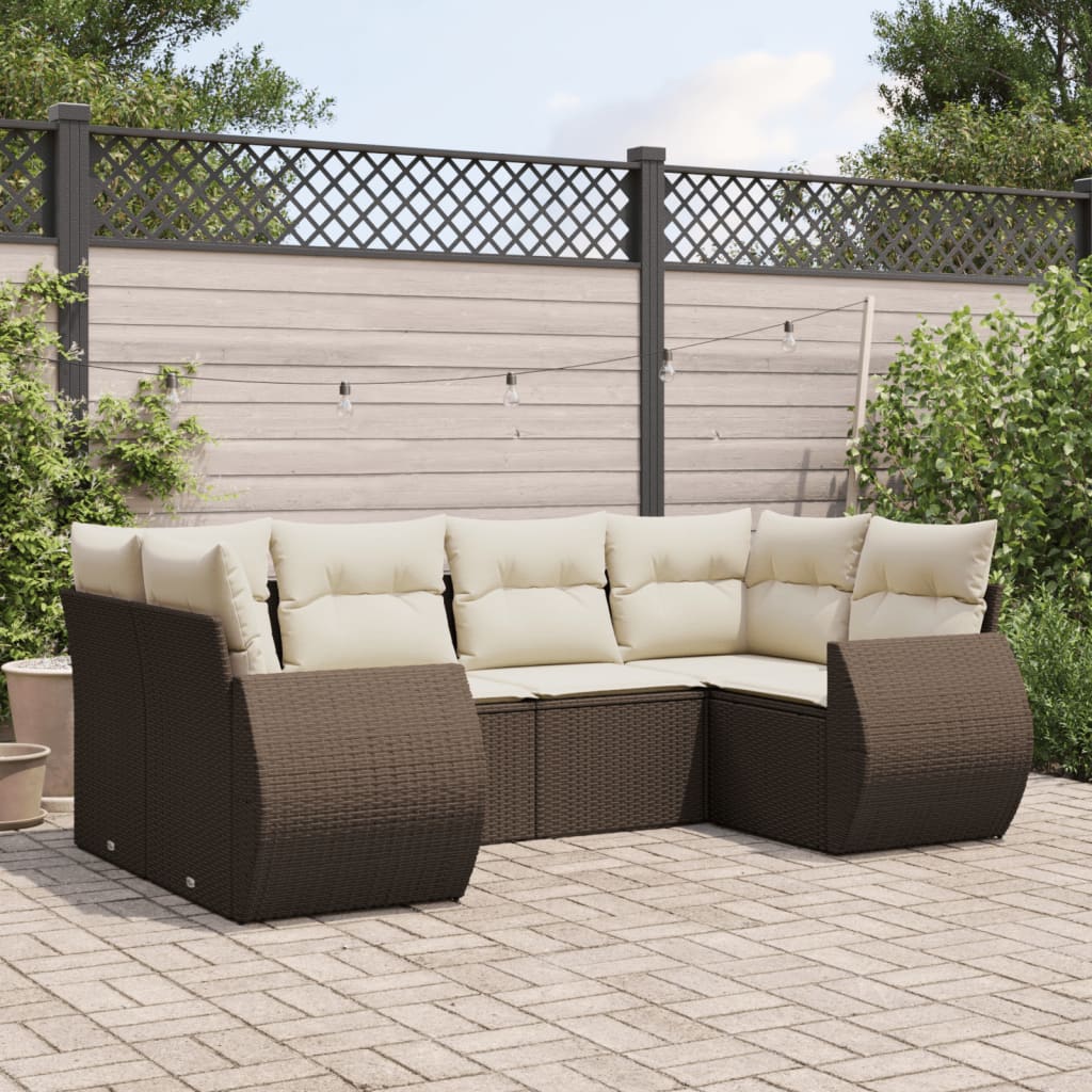 Loungegrupp Med Dynor 6 Delar Konstrotting