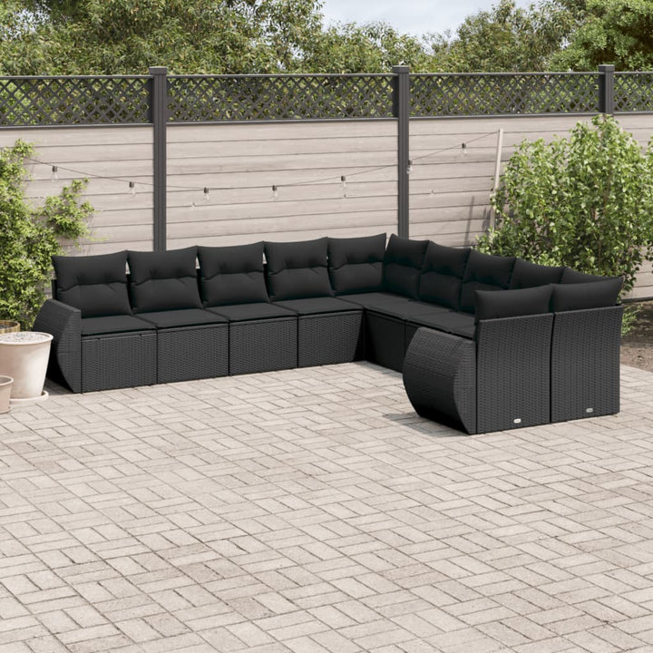 Loungegrupp För Trädgården M. Dynor 11 Delar Beige Konstrotting