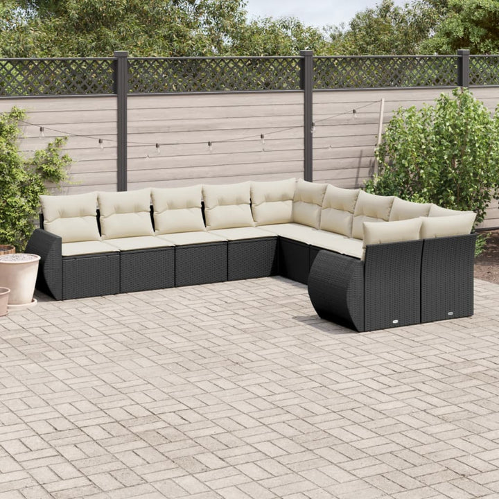 Loungegrupp För Trädgården M. Dynor 11 Delar Beige Konstrotting
