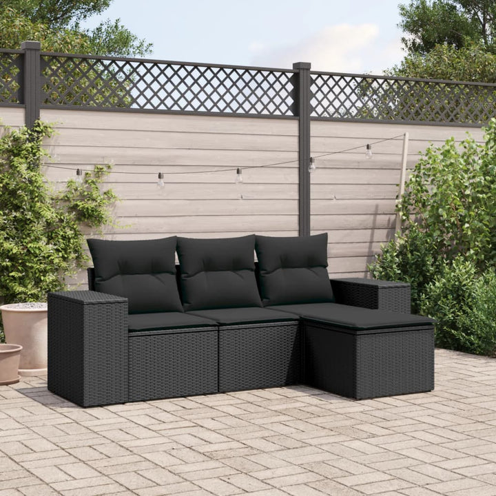 Soffgrupp För Trädgården Med Dynor 5 Delar Beige Konstrotting