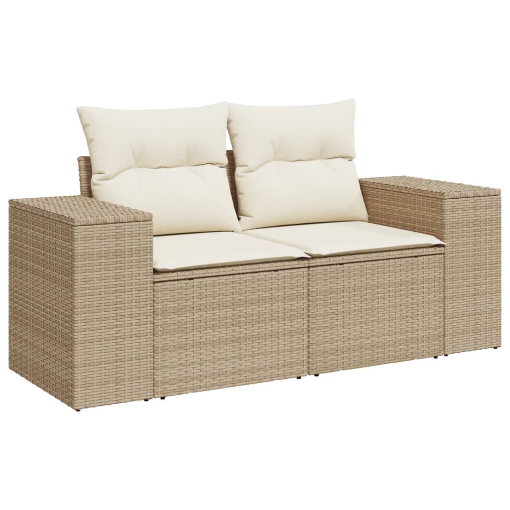 Soffgrupp För Trädgården Med Dynor 5 Delar Beige Konstrotting