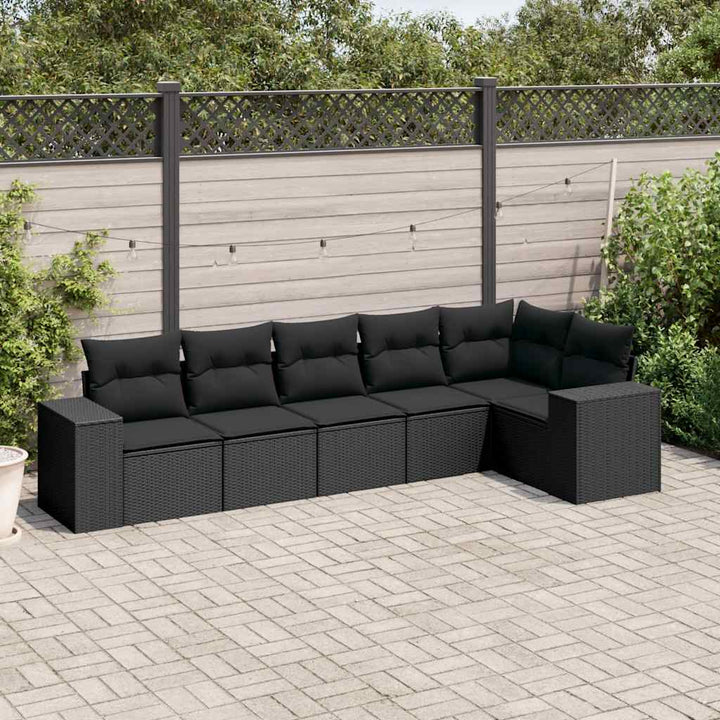 Soffgrupp För Trädgården Med Dynor 6 Delar Beige Konstrotting