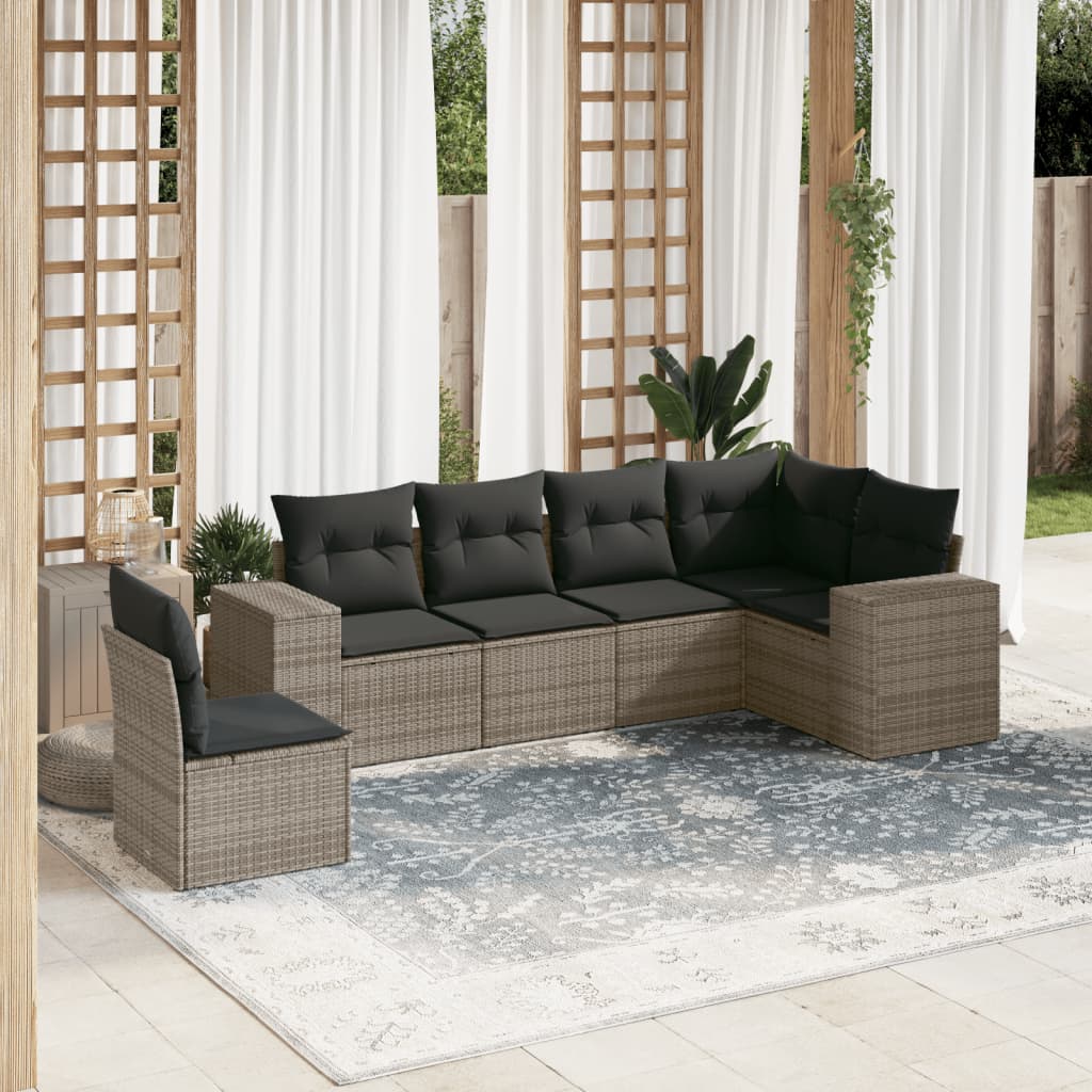 Loungegrupp Med Dynor 6 Delar Konstrotting