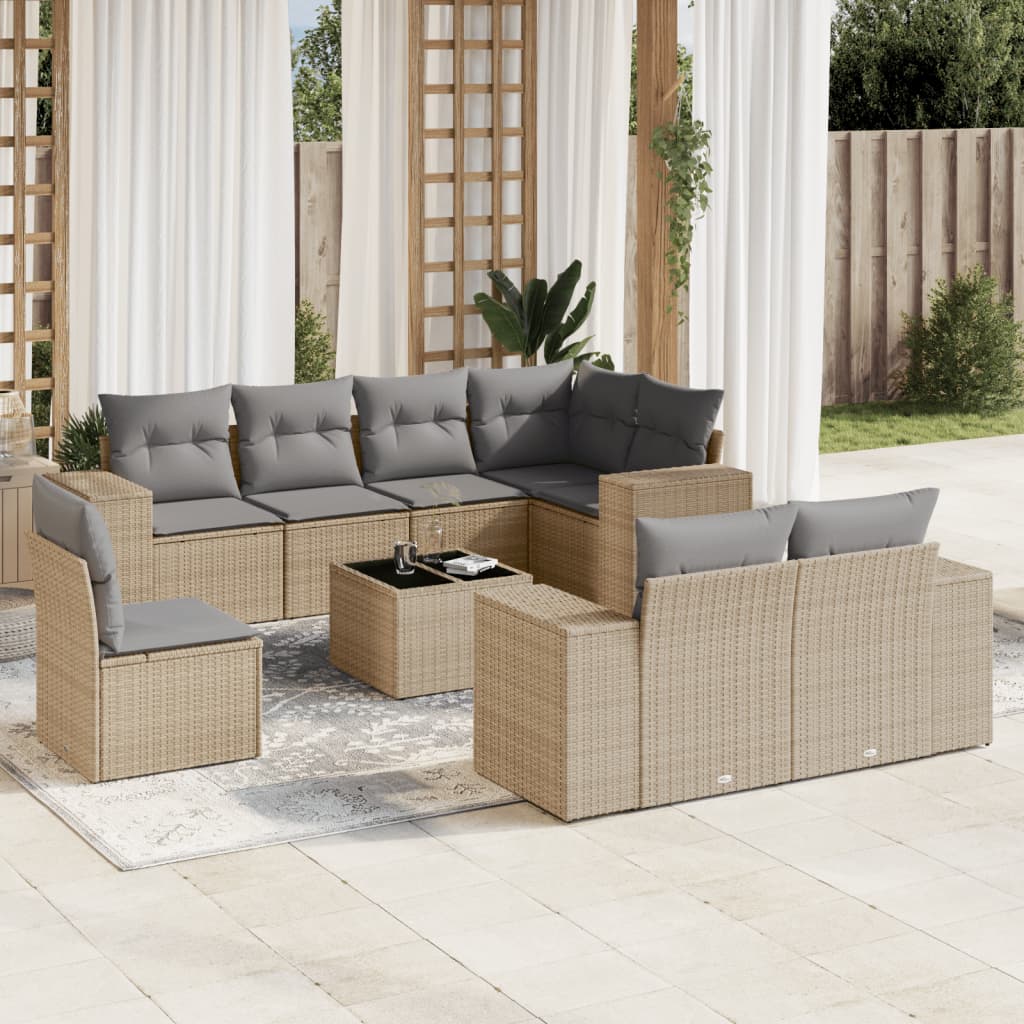 Loungegrupp För Trädgården Med Dynor 8 Delar Konstrotting