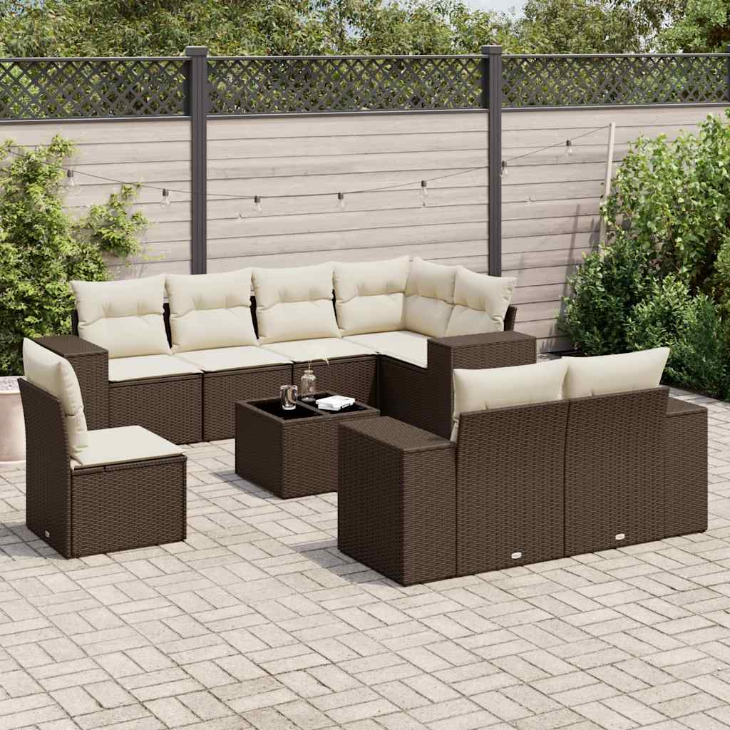 Loungegrupp För Trädgården Med Dynor 8 Delar Konstrotting
