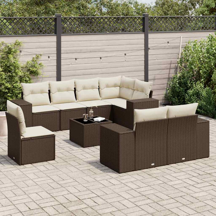 Loungegrupp För Trädgården Med Dynor 8 Delar Konstrotting