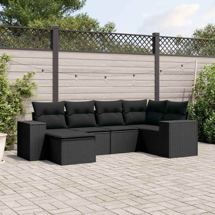 Soffgrupp För Trädgården Med Dynor 6 Delar Beige Konstrotting