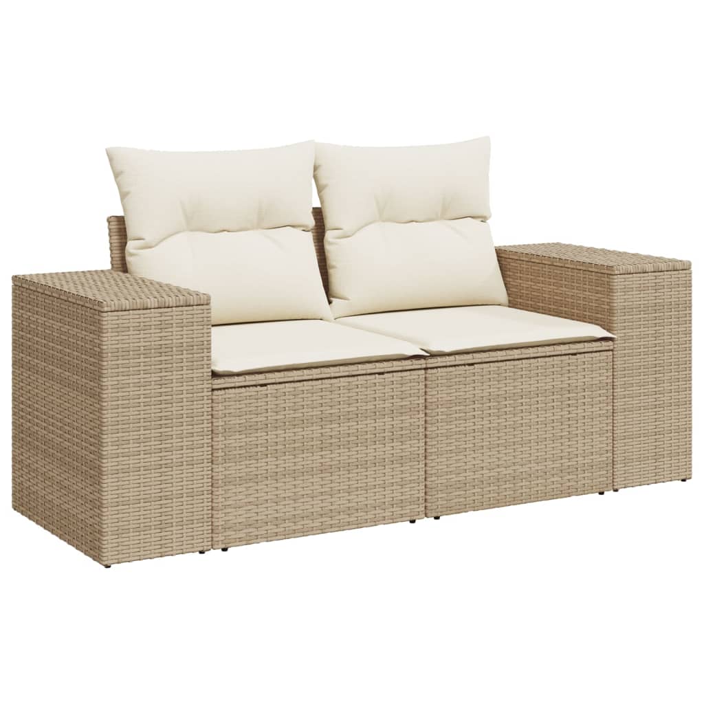 Soffgrupp För Trädgård Med Dynor 10 Delar Beige Konstrotting