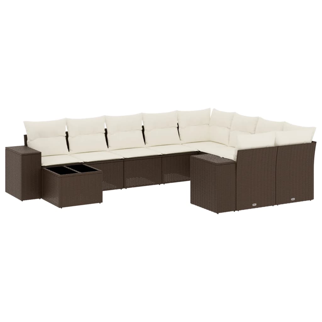 Loungegrupp 10 Delar Med Brun Dynor Konstrotting