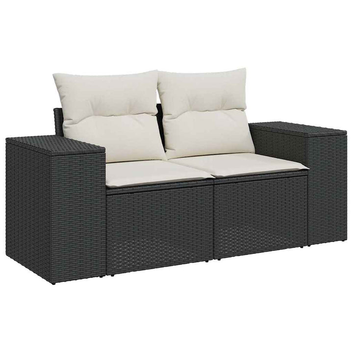Loungegrupp 10 Delar Med Svarta Dynor Konstrotting