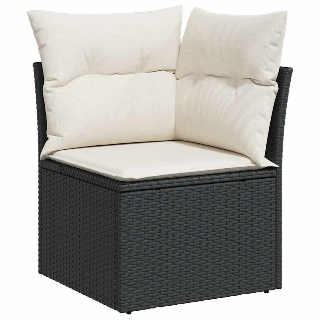 Loungegrupp 10 Delar Med Svarta Dynor Konstrotting