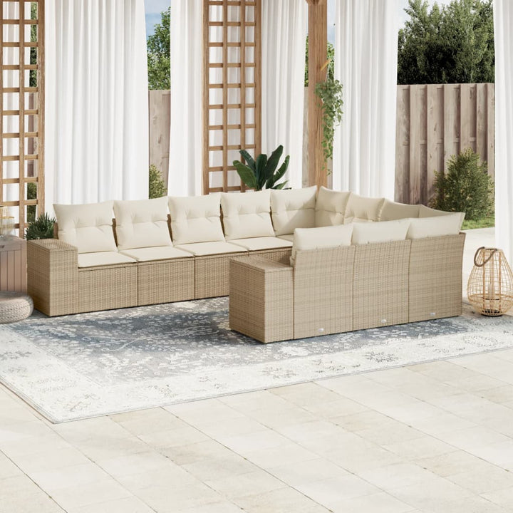 Loungegrupp 10 Delar Med Svarta Dynor Konstrotting