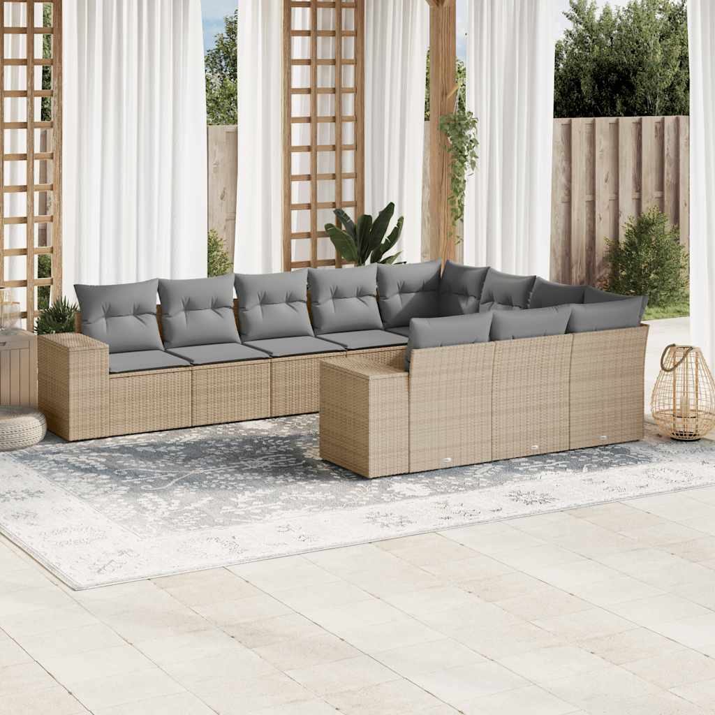 Loungegrupp 10 Delar Med Svarta Dynor Konstrotting
