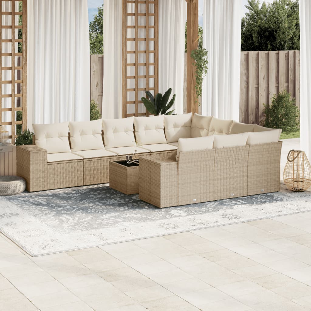 Loungegrupp 10 Delar Med Svarta Dynor Konstrotting