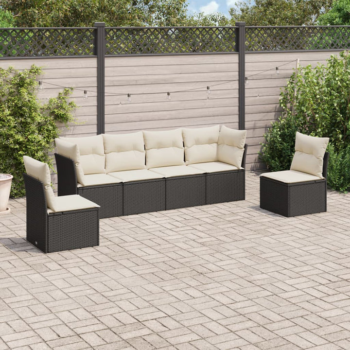 Matgrupp För Trädgården Med Dynor 7 Delar Beige Konstrotting