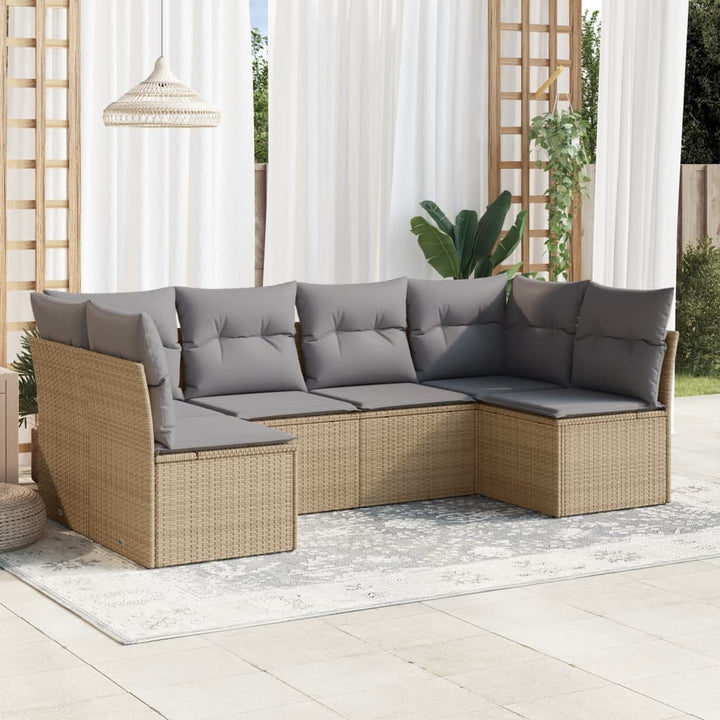 Loungegrupp Med Dynor 6 Delar Svart Konstrotting