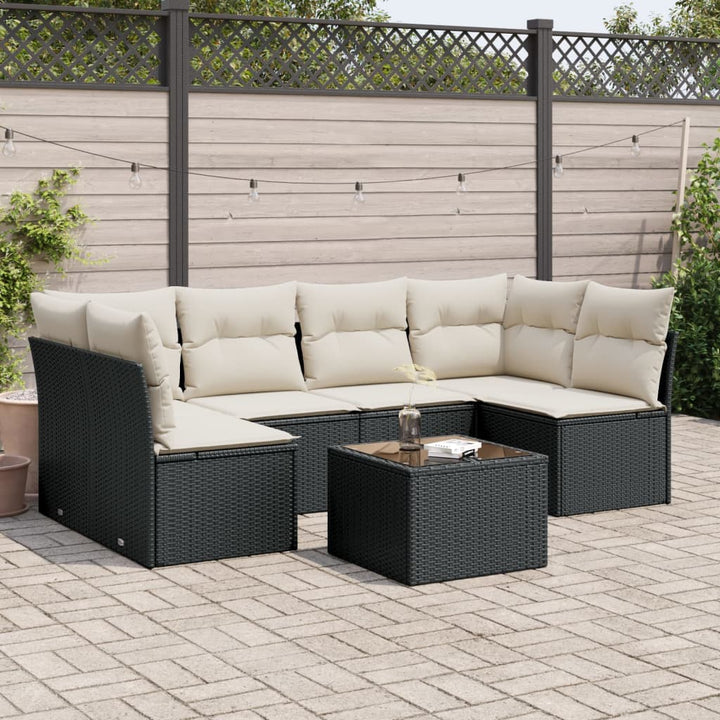 Loungegrupp Med Dynor 6 Delar Svart Konstrotting