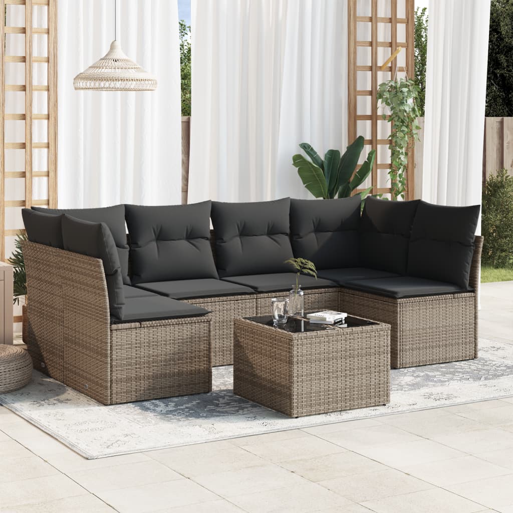Loungegrupp Med Dynor 6 Delar Svart Konstrotting