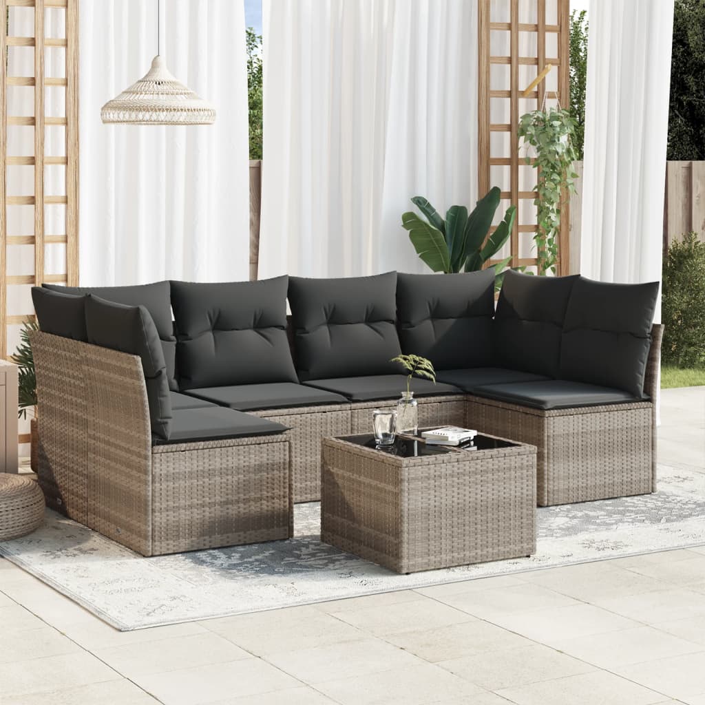 Loungegrupp Med Dynor 6 Delar Svart Konstrotting