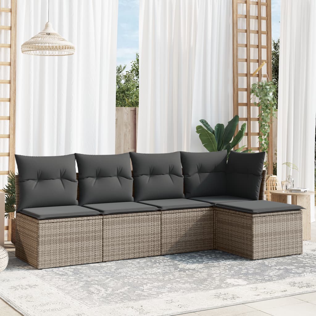 Loungegrupp Med Dynor 6 Delar Svart Konstrotting