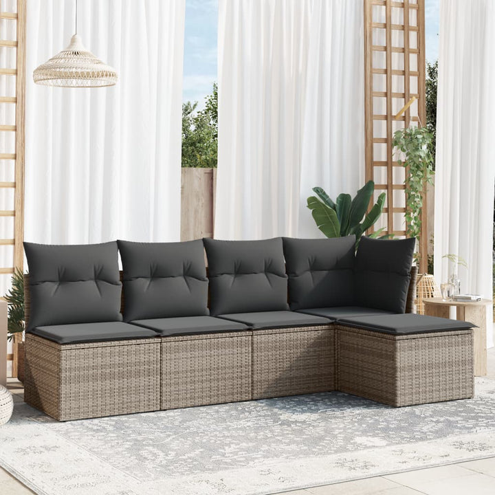 Loungegrupp Med Dynor 6 Delar Svart Konstrotting