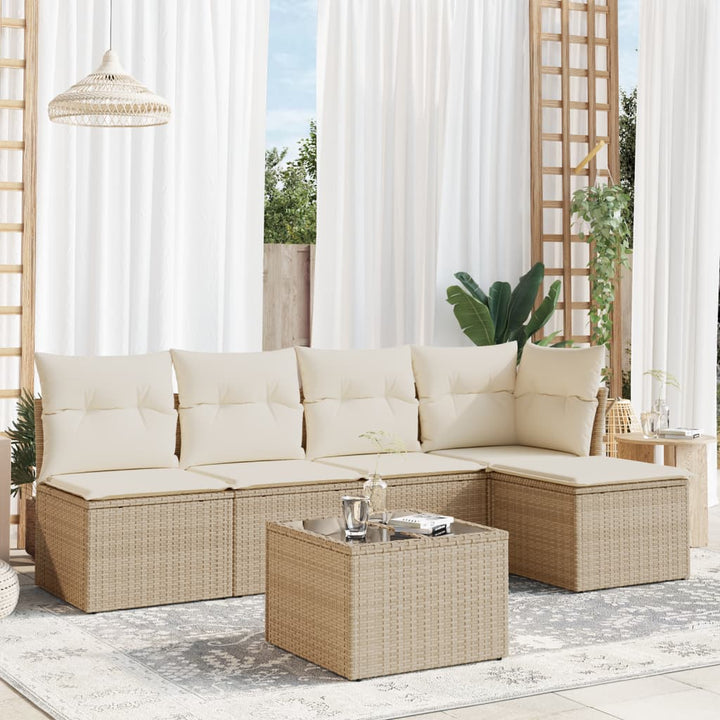 Loungegrupp Med Dynor 6 Delar Svart Konstrotting