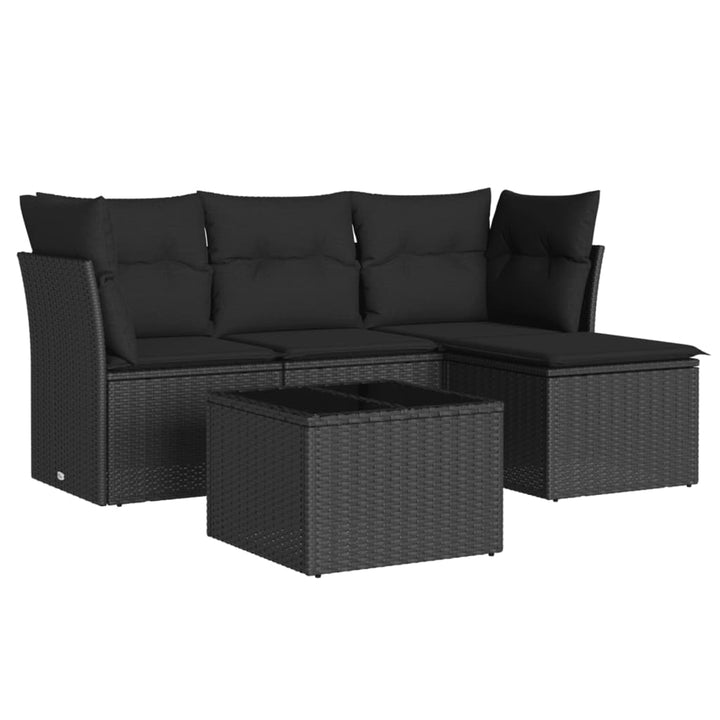 Loungegrupp För Trädgården Med Dynor 5 Delar Konstrotting
