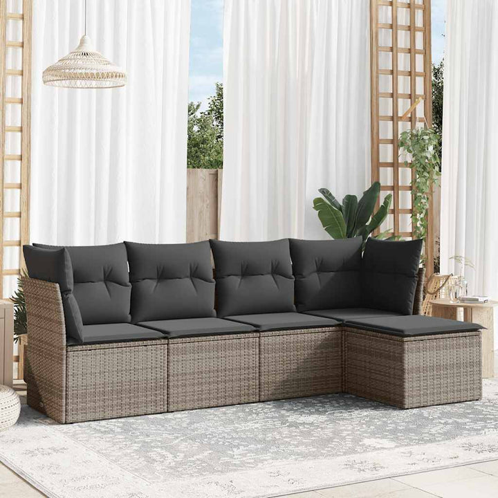 Soffgrupp För Trädgården Med Dynor 6 Delar Beige Konstrotting